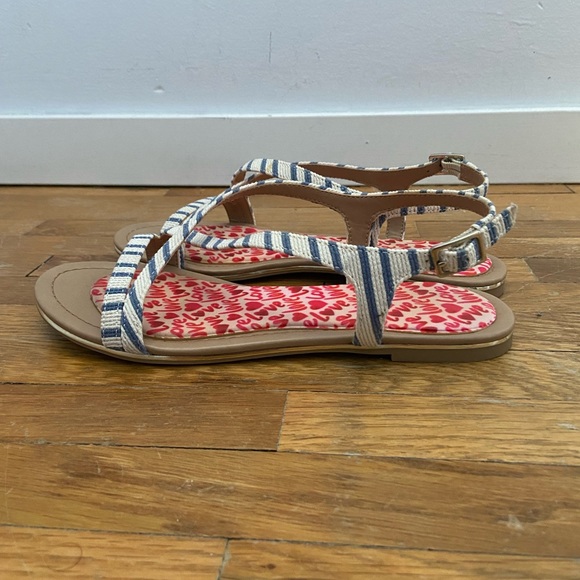 Blue & White striped sandals - Picture 5 of 7